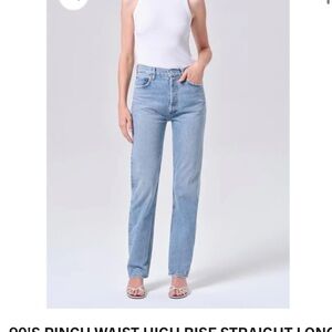 Agolde 90’s pinch waist High-Rise Straight Leg Jeans - Light Blue size 24 NWT